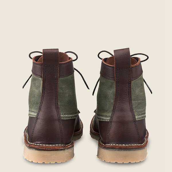 Red Wing Heritage Bot Erkek - Weekender Kanvas Moc - 6-Inch Oil-Slick Deri - Koyu Kahverengi - 74ZEU